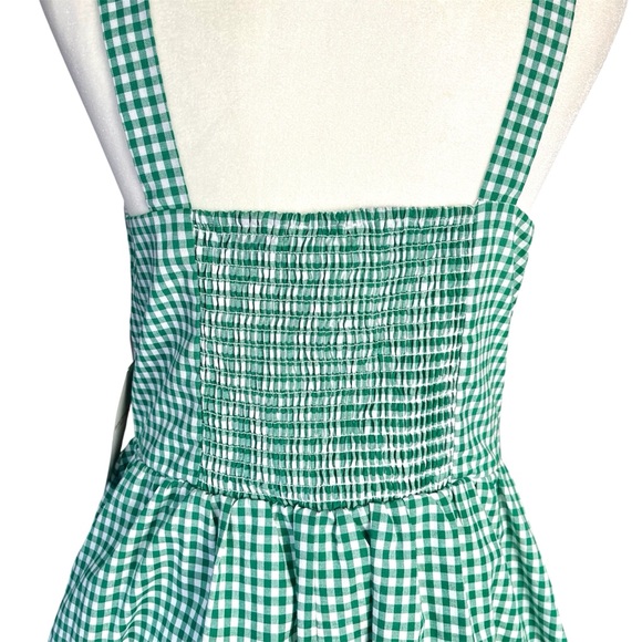 Gingham Cottagecore Dress Size XL Soft Girl Milkmaid Picnic Twee Green White NWT - Picture 6 of 9
